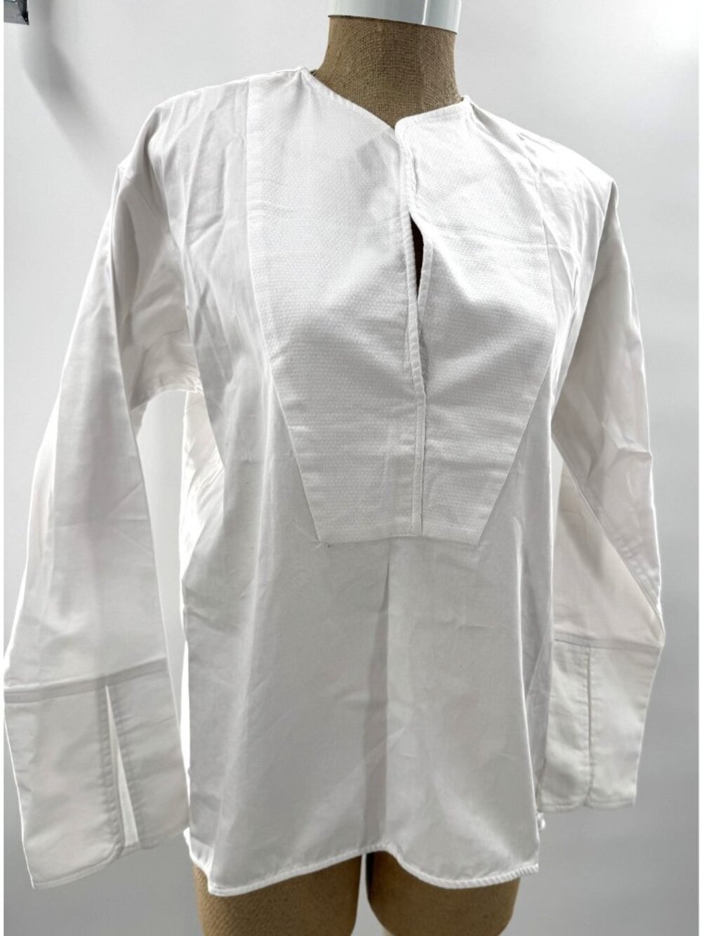 $690 NWT TOTEME White Poplin Millay Tailored Long Sleeve Blouse Top Sz XS